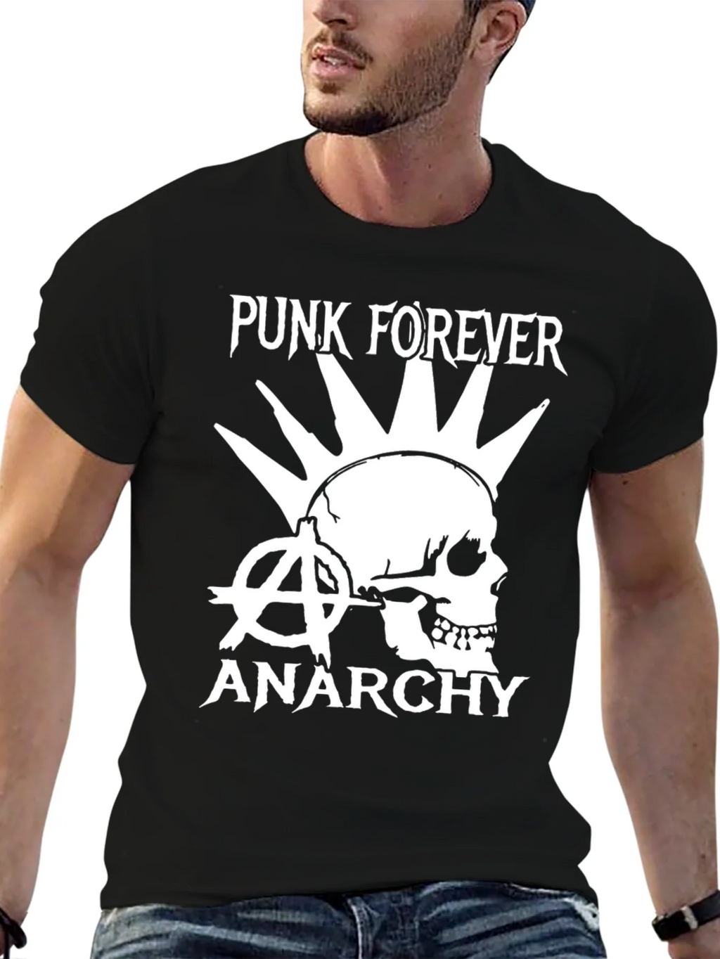 Punk Forever Anarchy Skull Graphic Tee product image 4