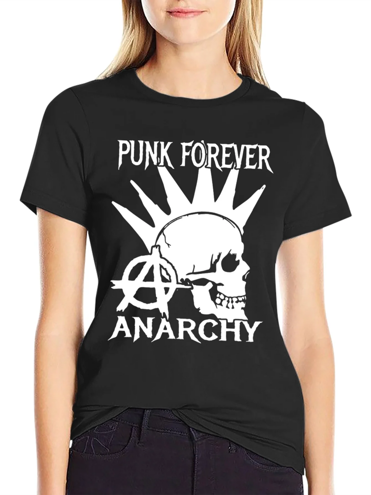 Punk Forever Anarchy Skull Graphic Tee product image 2