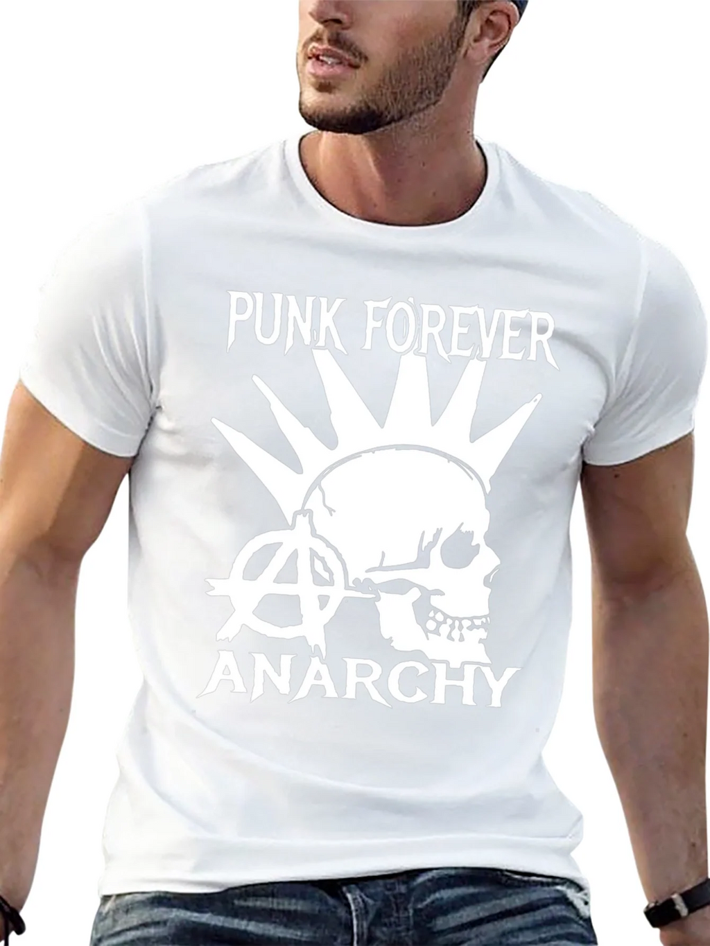 Punk Forever Anarchy Skull Graphic Tee product image 9