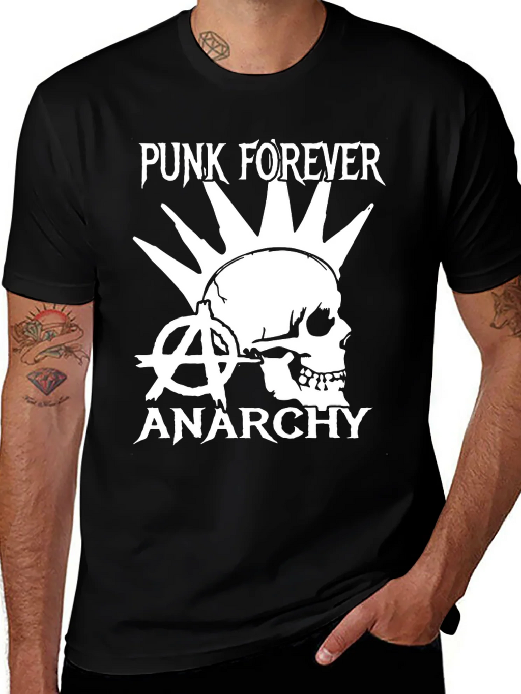Punk Forever Anarchy Skull Graphic Tee product image 1