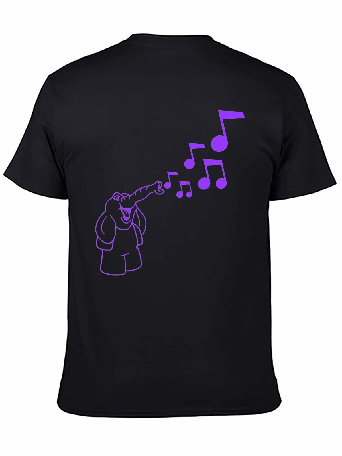 Musical Elephant Graphic Tee - Black Cotton T-Shirt product image 4
