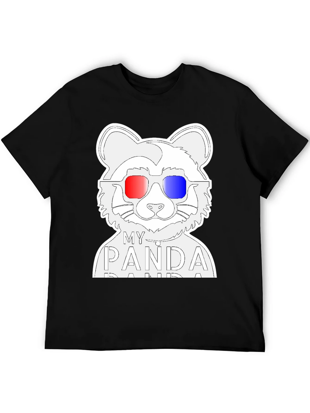 My Panda T-Shirt - Black Crew Neck Tee with Cool Design product image 5