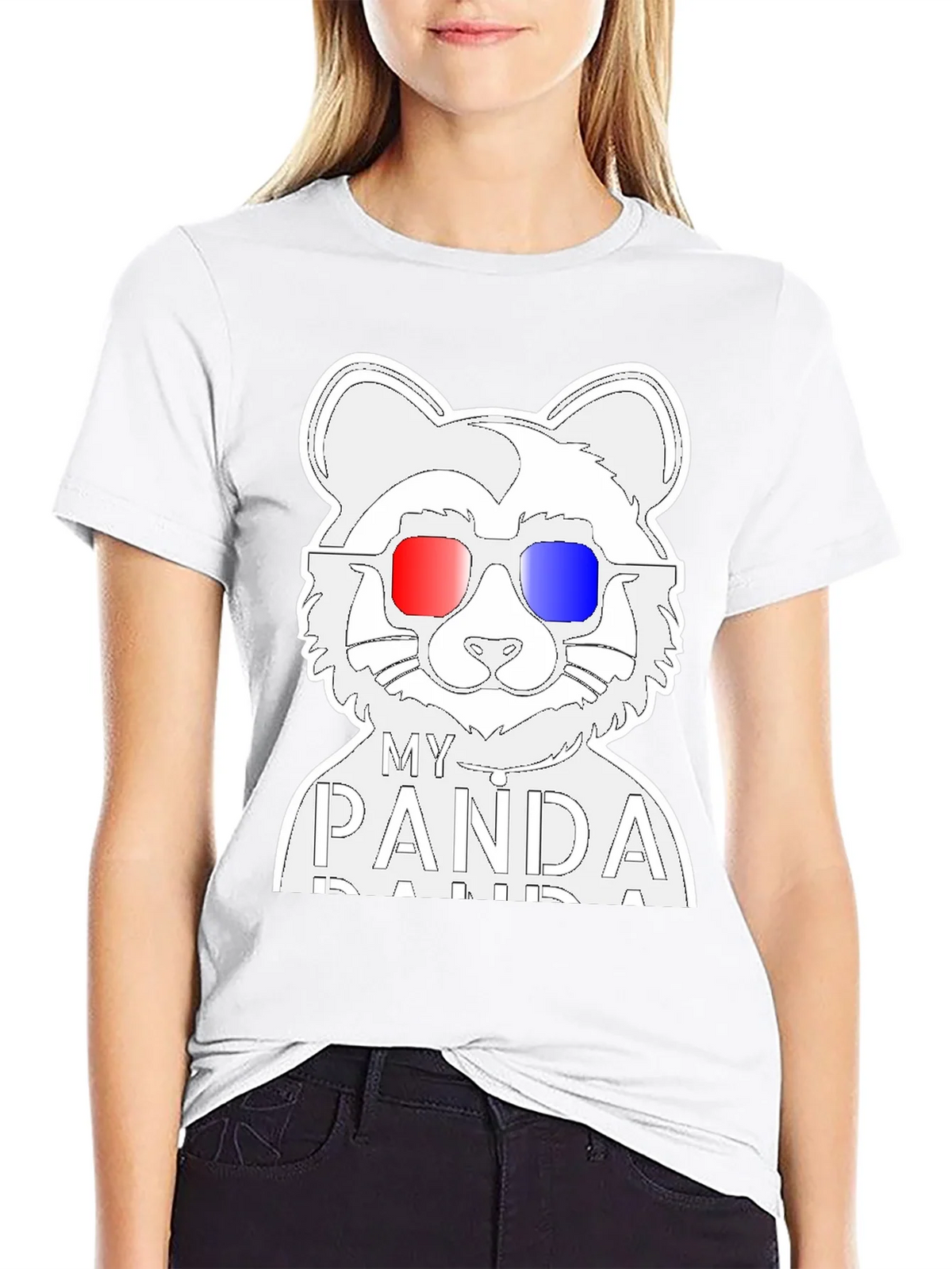 My Panda T-Shirt - Black Crew Neck Tee with Cool Design product image 8