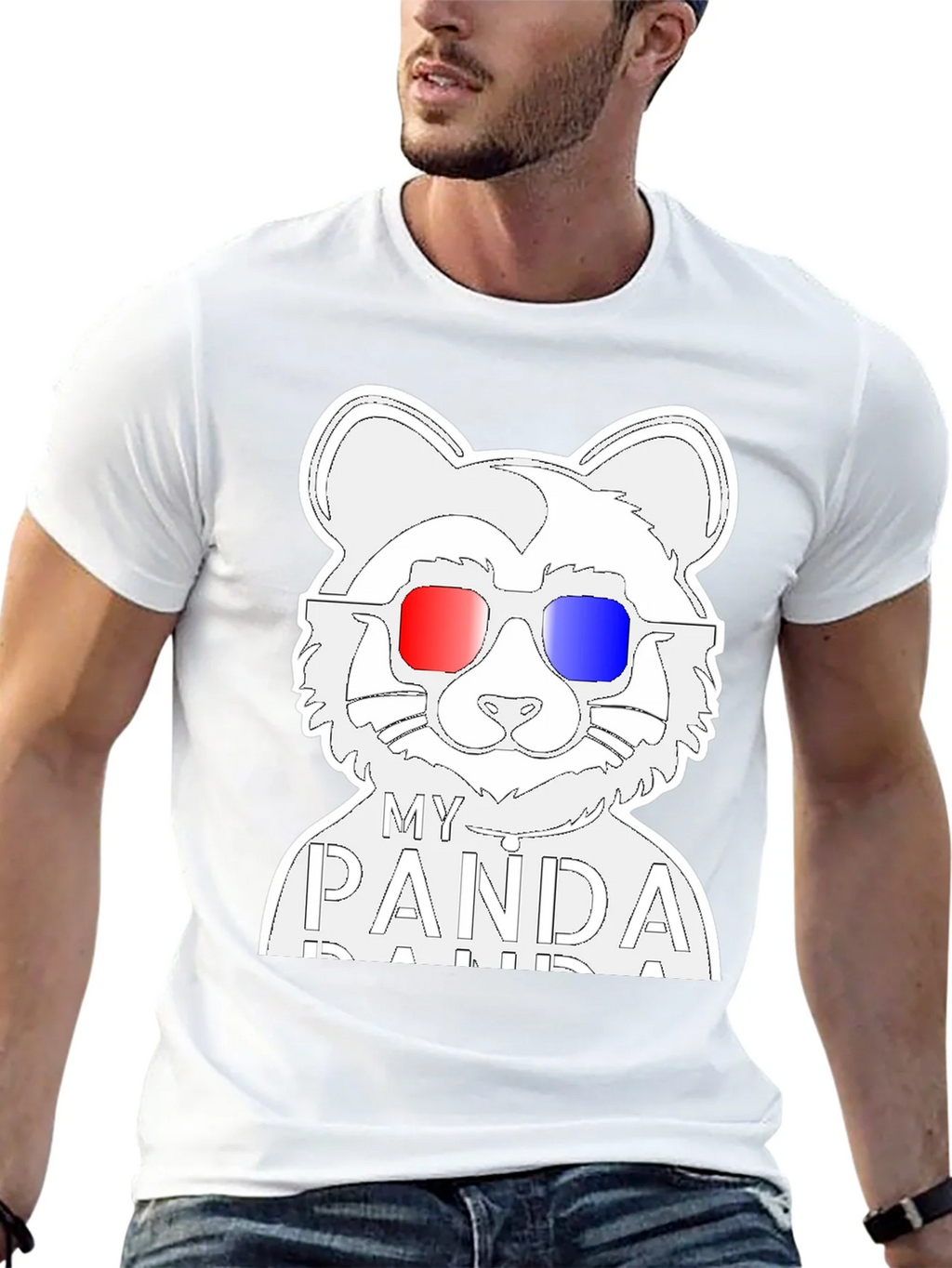 My Panda T-Shirt - Black Crew Neck Tee with Cool Design product image 12