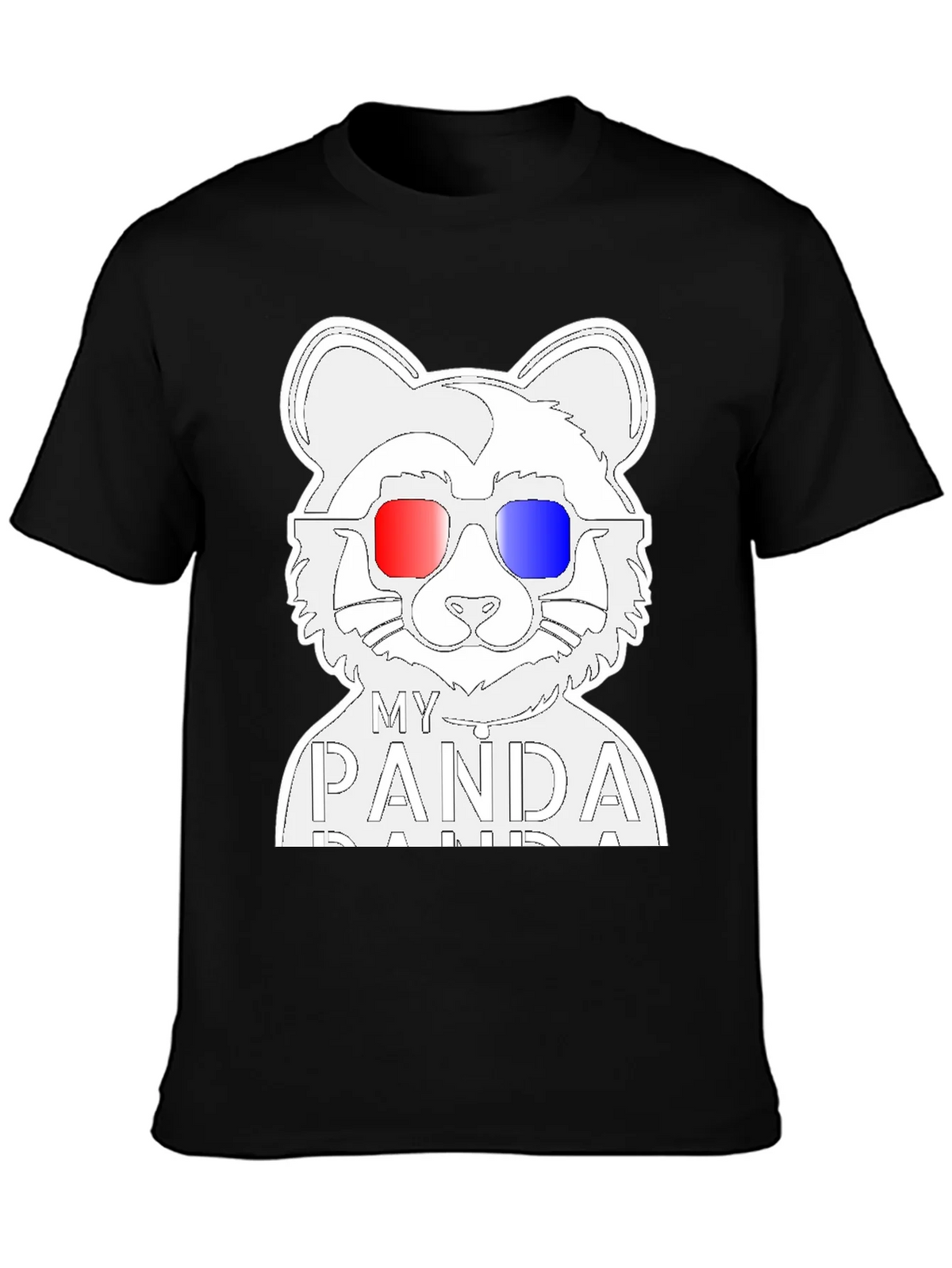 My Panda T-Shirt - Black Crew Neck Tee with Cool Design product image 3