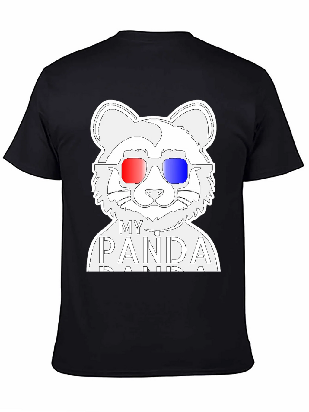 My Panda T-Shirt - Black Crew Neck Tee with Cool Design product image 4