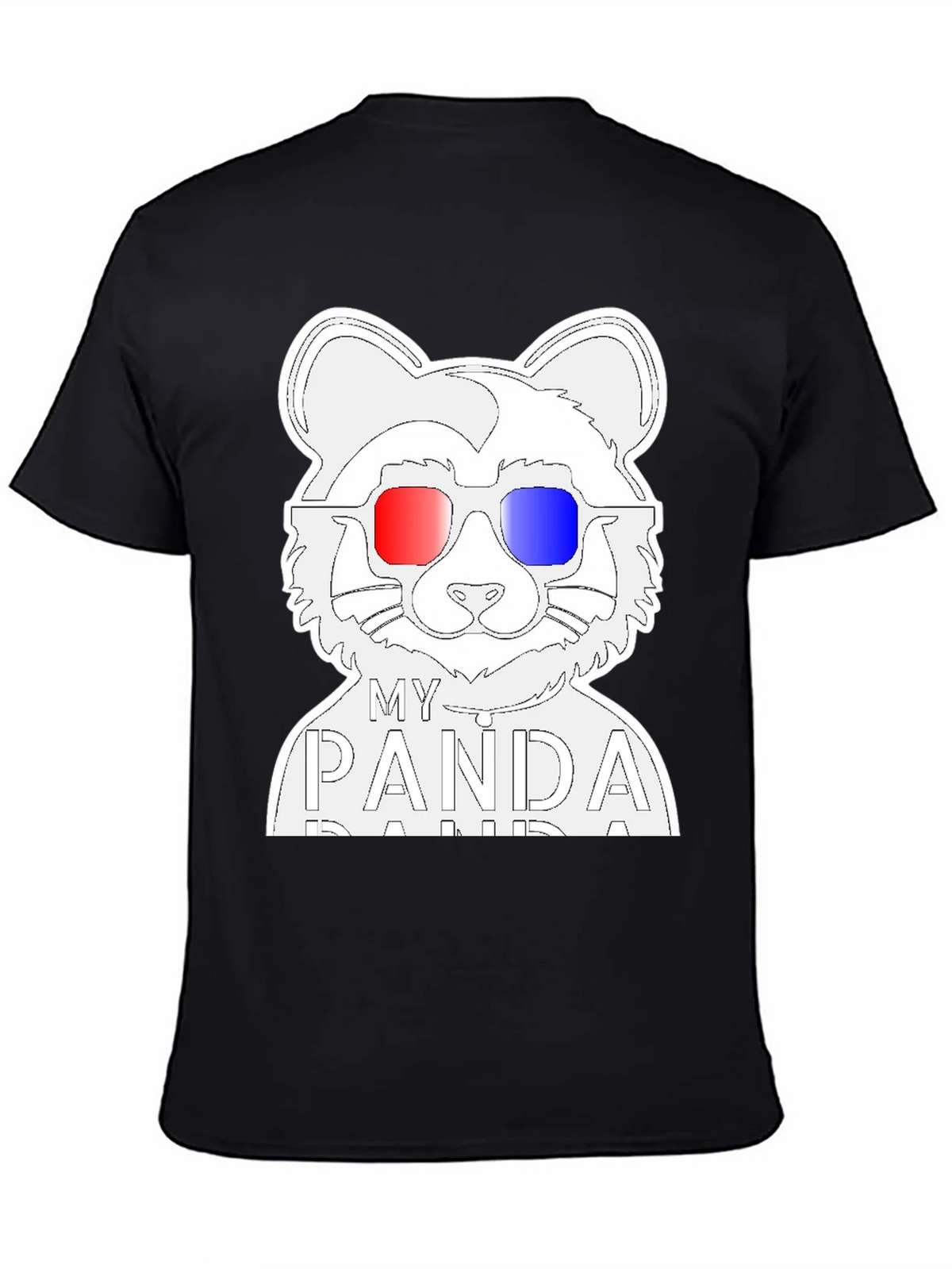 My Panda T-Shirt - Black Crew Neck Tee with Cool Design product image 4