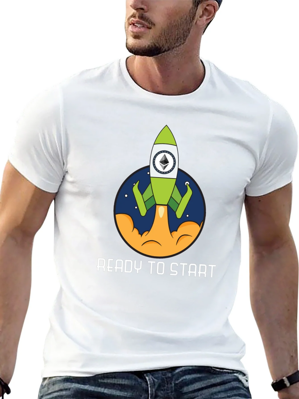 Ethereum Rocket Black T-Shirt - Ready to Start! product image 12