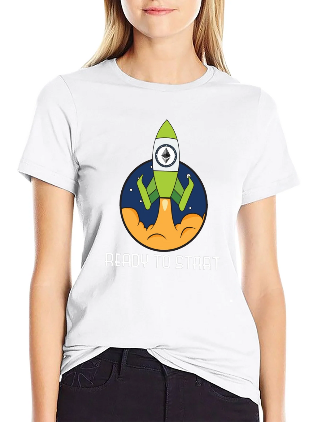 Ethereum Rocket Black T-Shirt - Ready to Start! product image 8