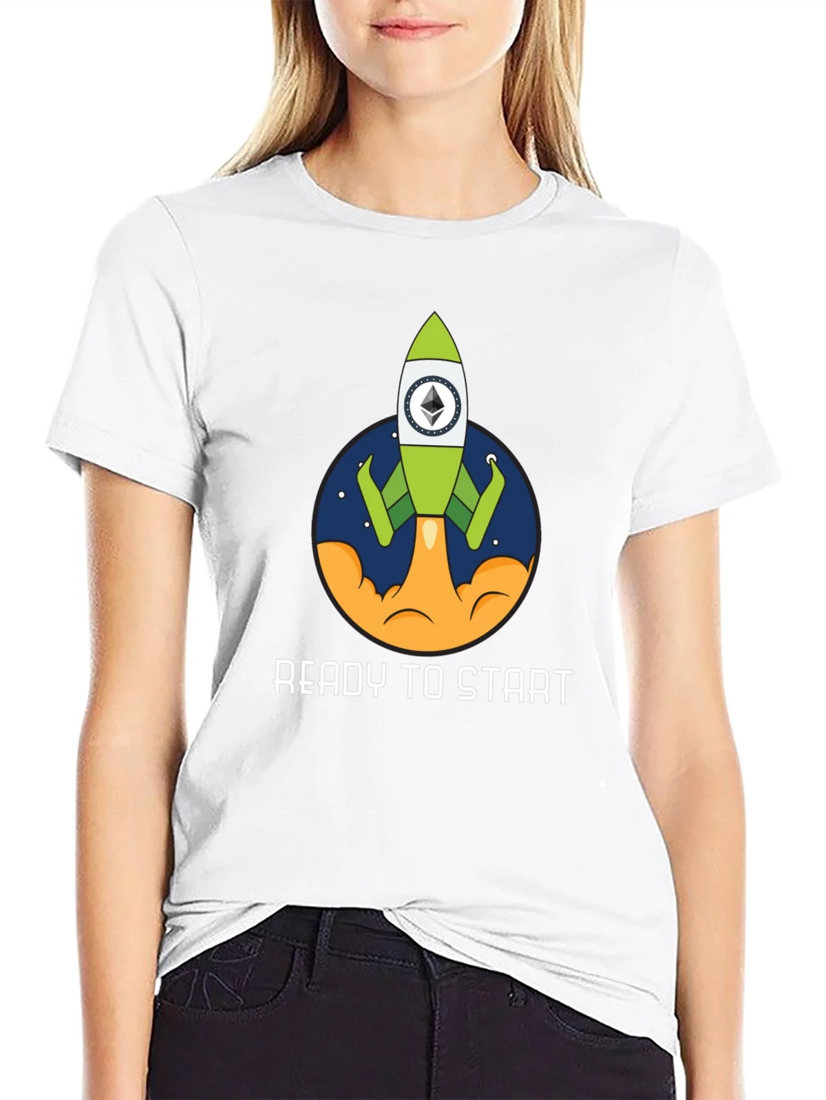 Ethereum Rocket Black T-Shirt - Ready to Start! product image 8