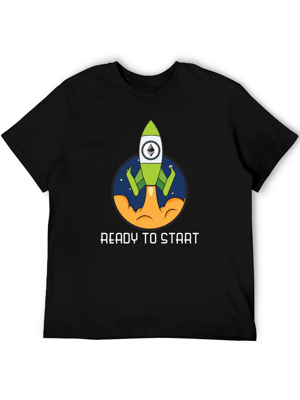 Ethereum Rocket Black T-Shirt - Ready to Start! product image 5