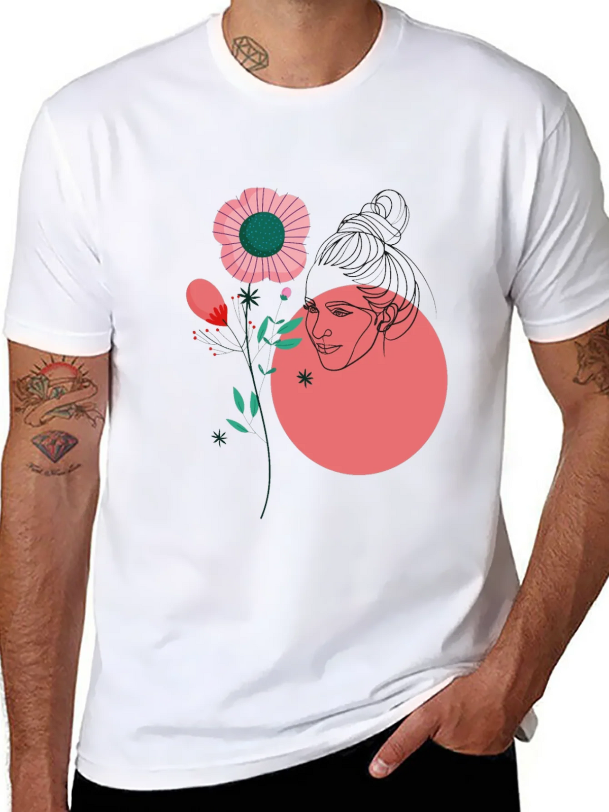 Abstract Floral Graphic Tee - Black product image 7
