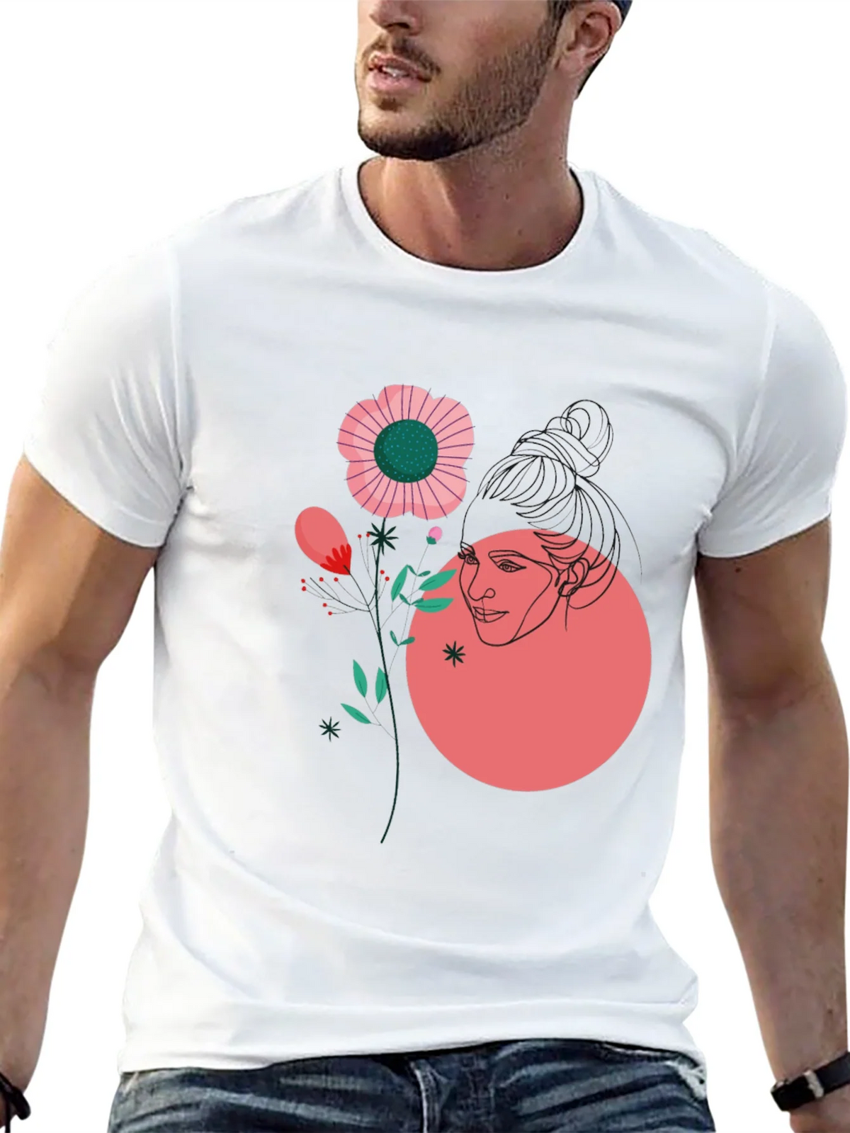 Abstract Floral Graphic Tee - Black product image 12