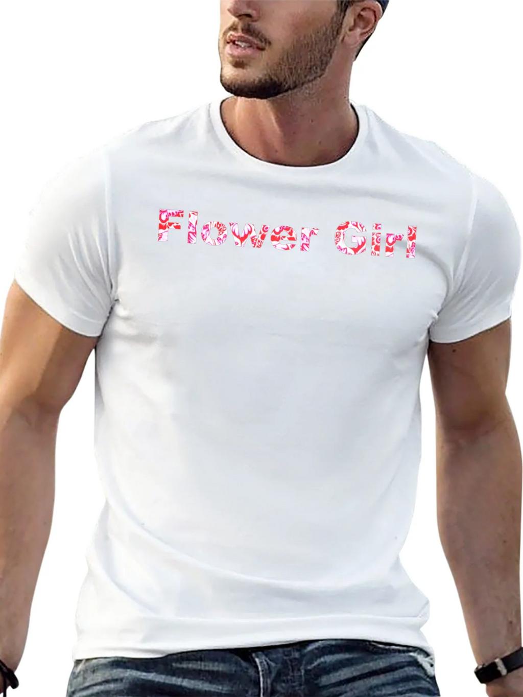 Flower Girl Floral Graphic Black T-Shirt product image 12