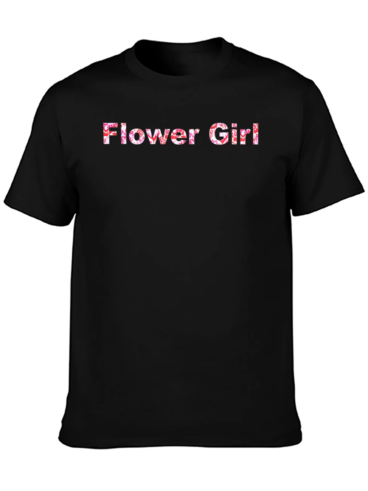 Flower Girl Floral Graphic Black T-Shirt product image 3