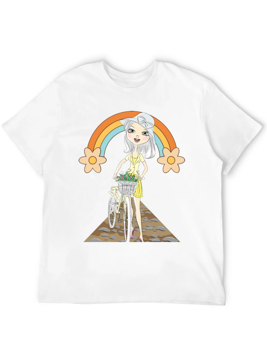 Rainbow Girl Bicycle T-Shirt - Stylish Graphic Tee product image 11