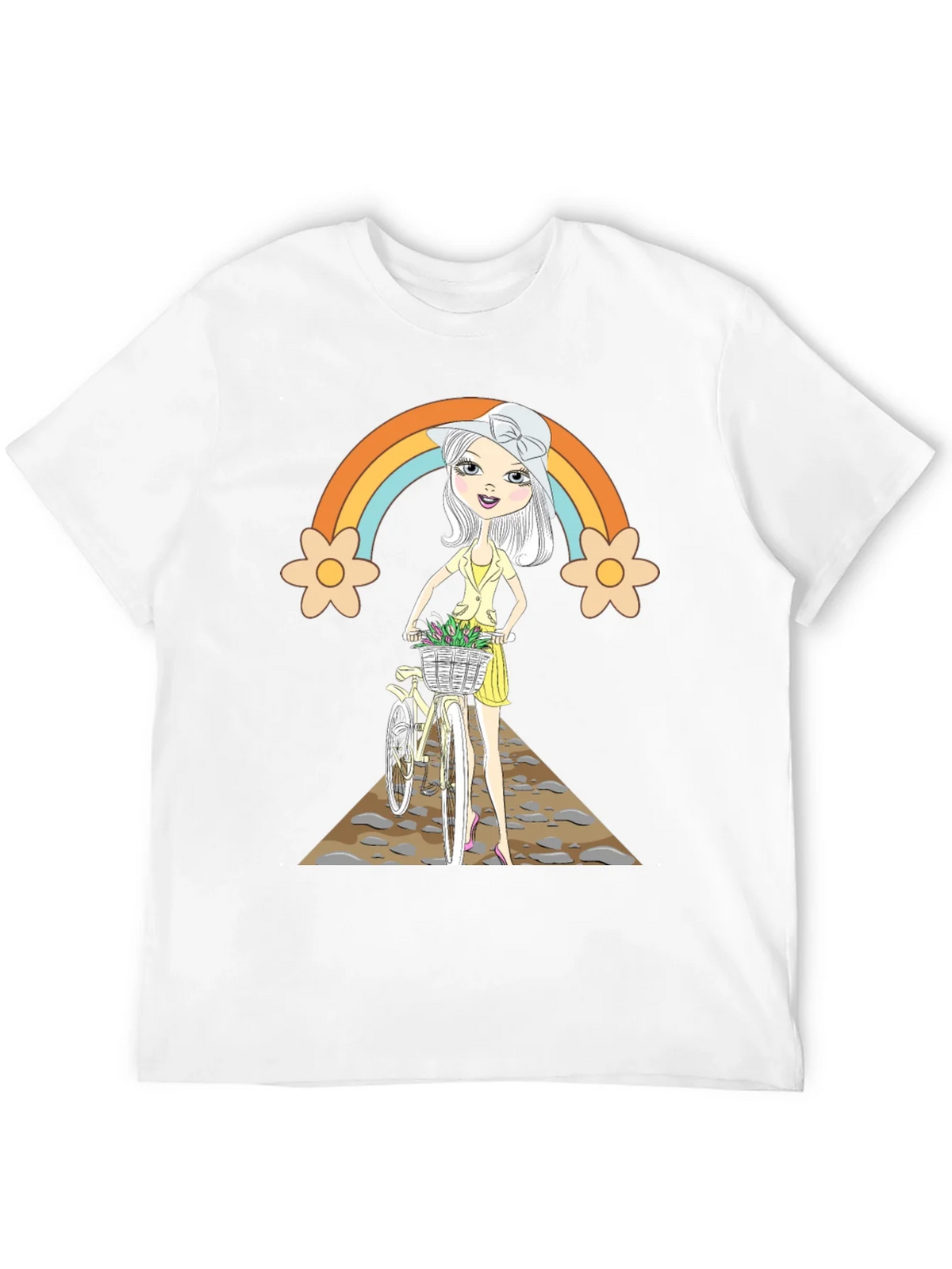 Rainbow Girl Bicycle T-Shirt - Stylish Graphic Tee product image 11