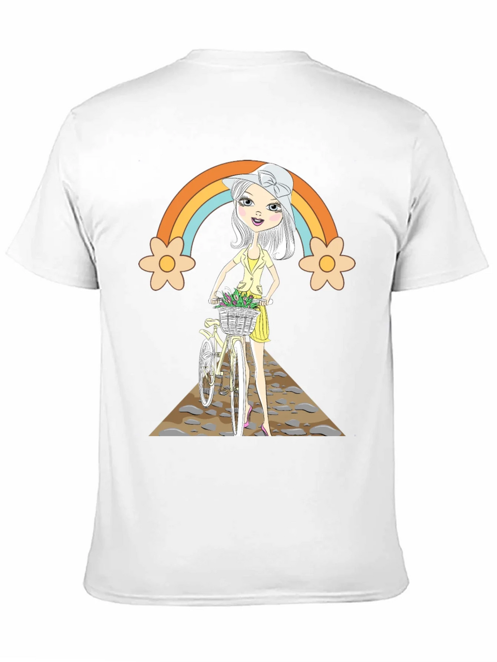 Rainbow Girl Bicycle T-Shirt - Stylish Graphic Tee product image 10
