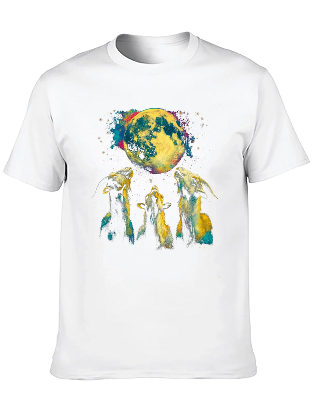 Goats Howling at Moon Graphic Tee - Black T-Shirt product image 9