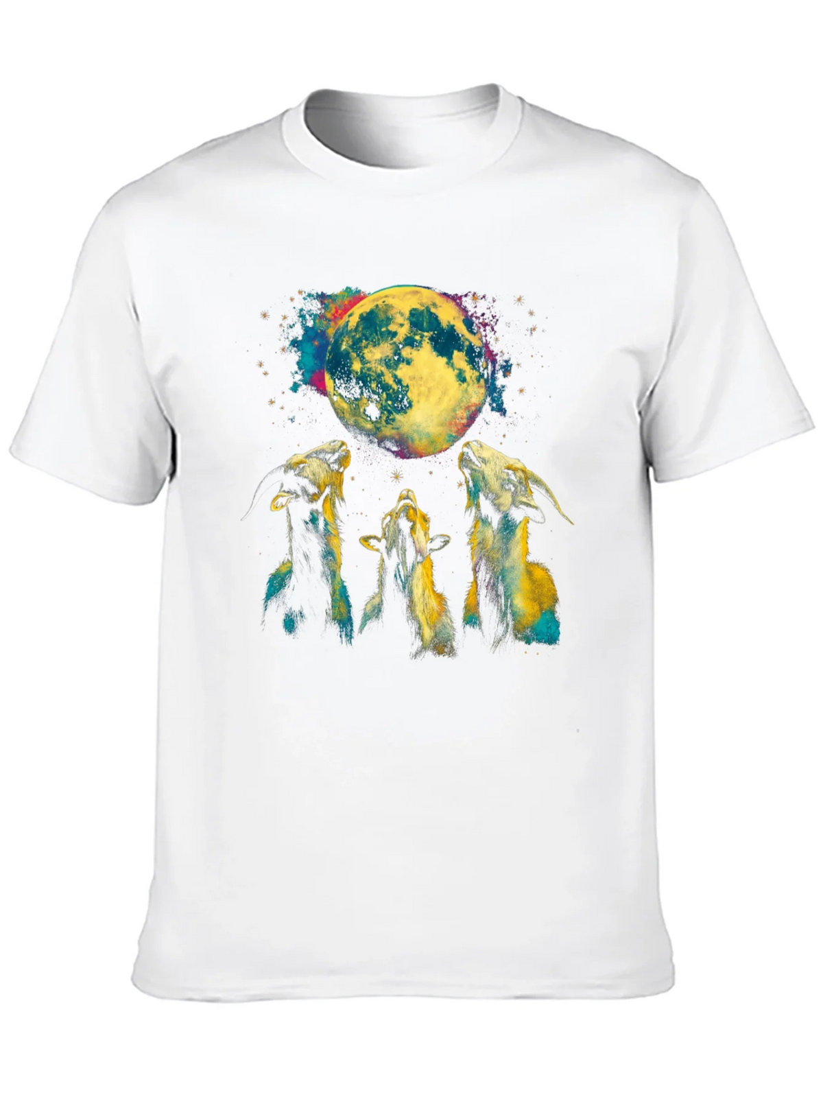 Goats Howling at Moon Graphic Tee - Black T-Shirt product image 9