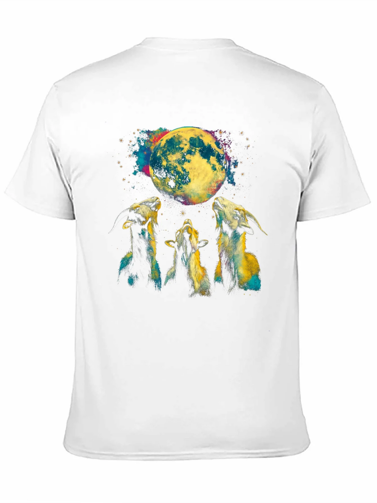 Goats Howling at Moon Graphic Tee - Black T-Shirt product image 10