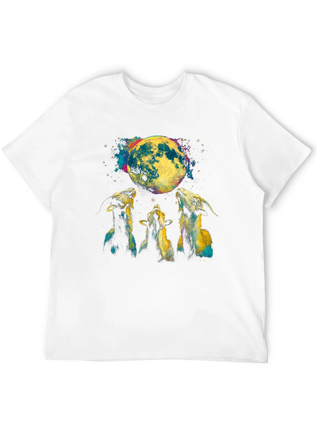 Goats Howling at Moon Graphic Tee - Black T-Shirt product image 11