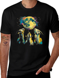 Goats Howling at Moon Graphic Tee - Black T-Shirt product image 1