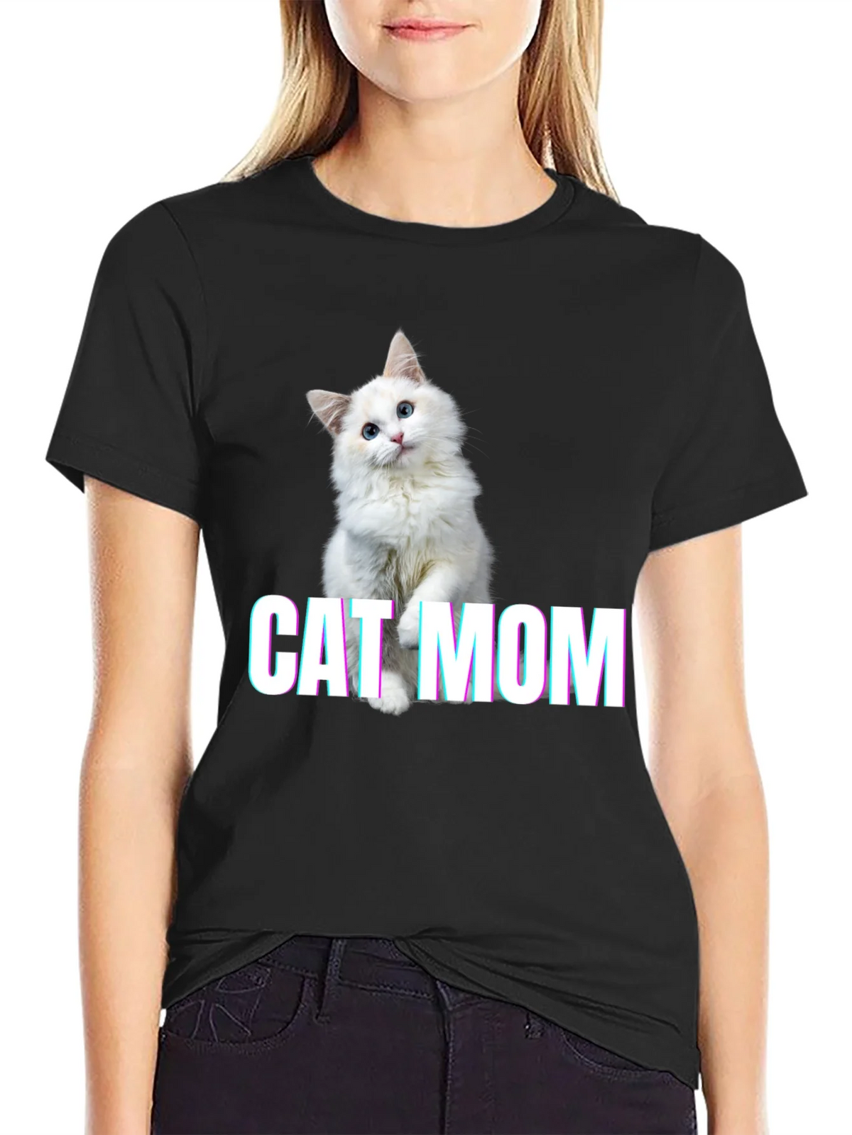 Cat Mom Graphic Tee - Soft Cotton Blend product image 2