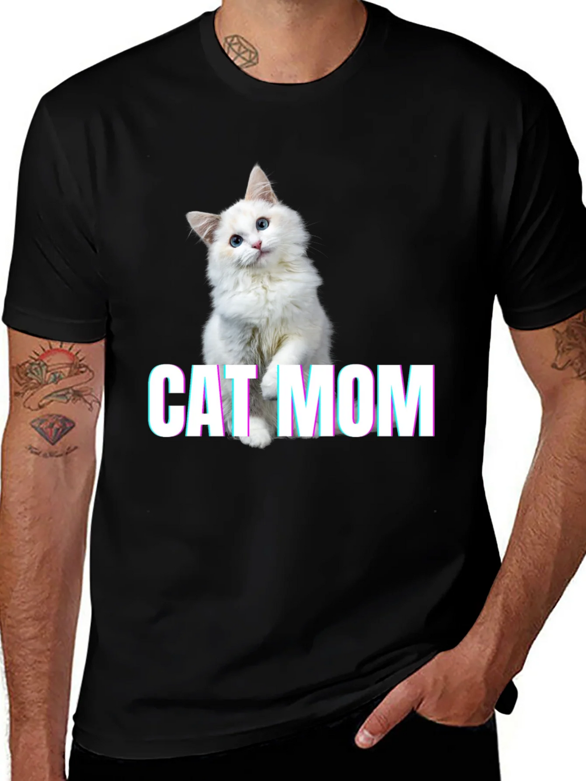 Cat Mom Graphic Tee - Soft Cotton Blend product image 1