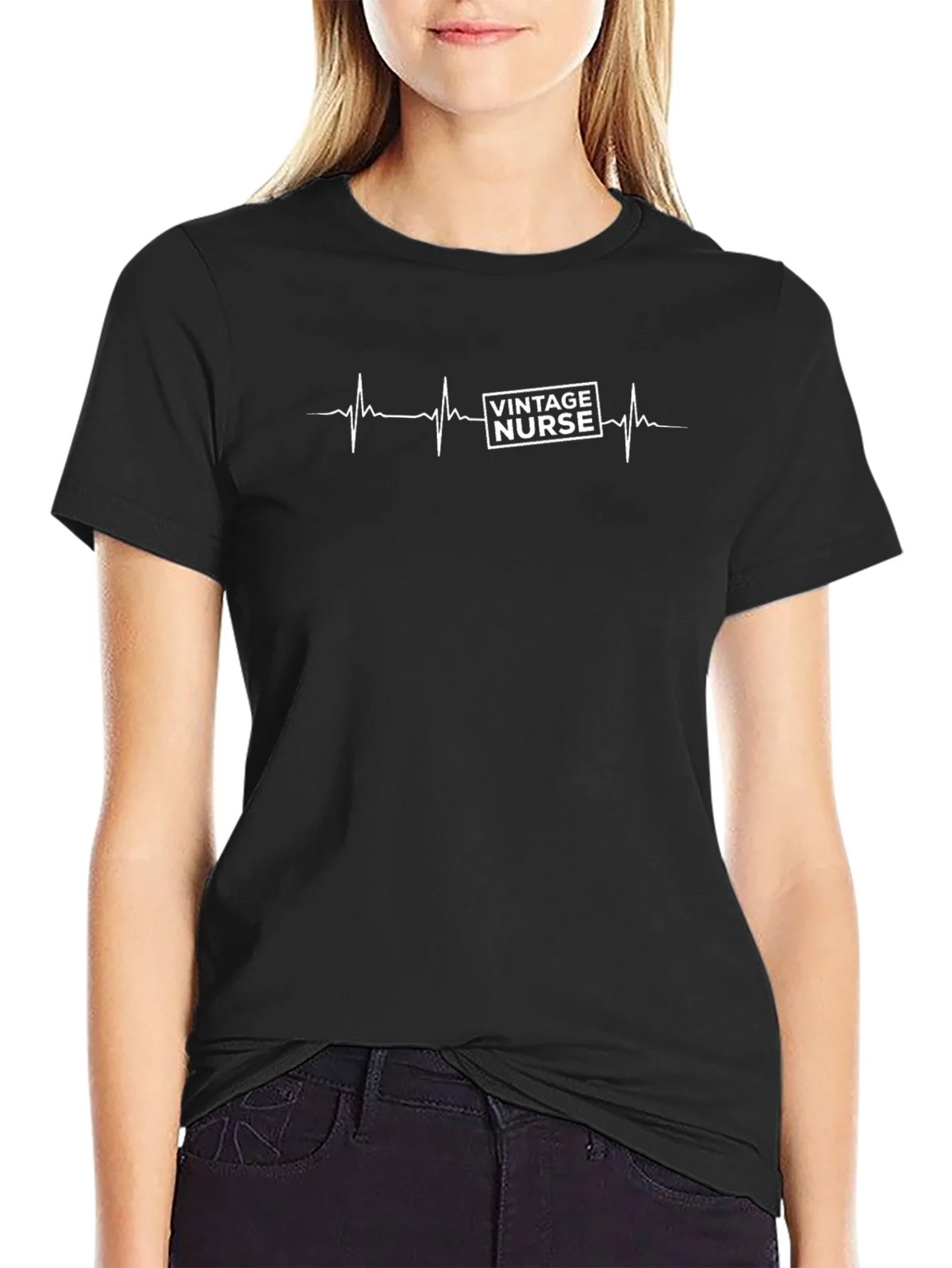 Vintage Nurse Heartbeat Graphic Tee product image 2