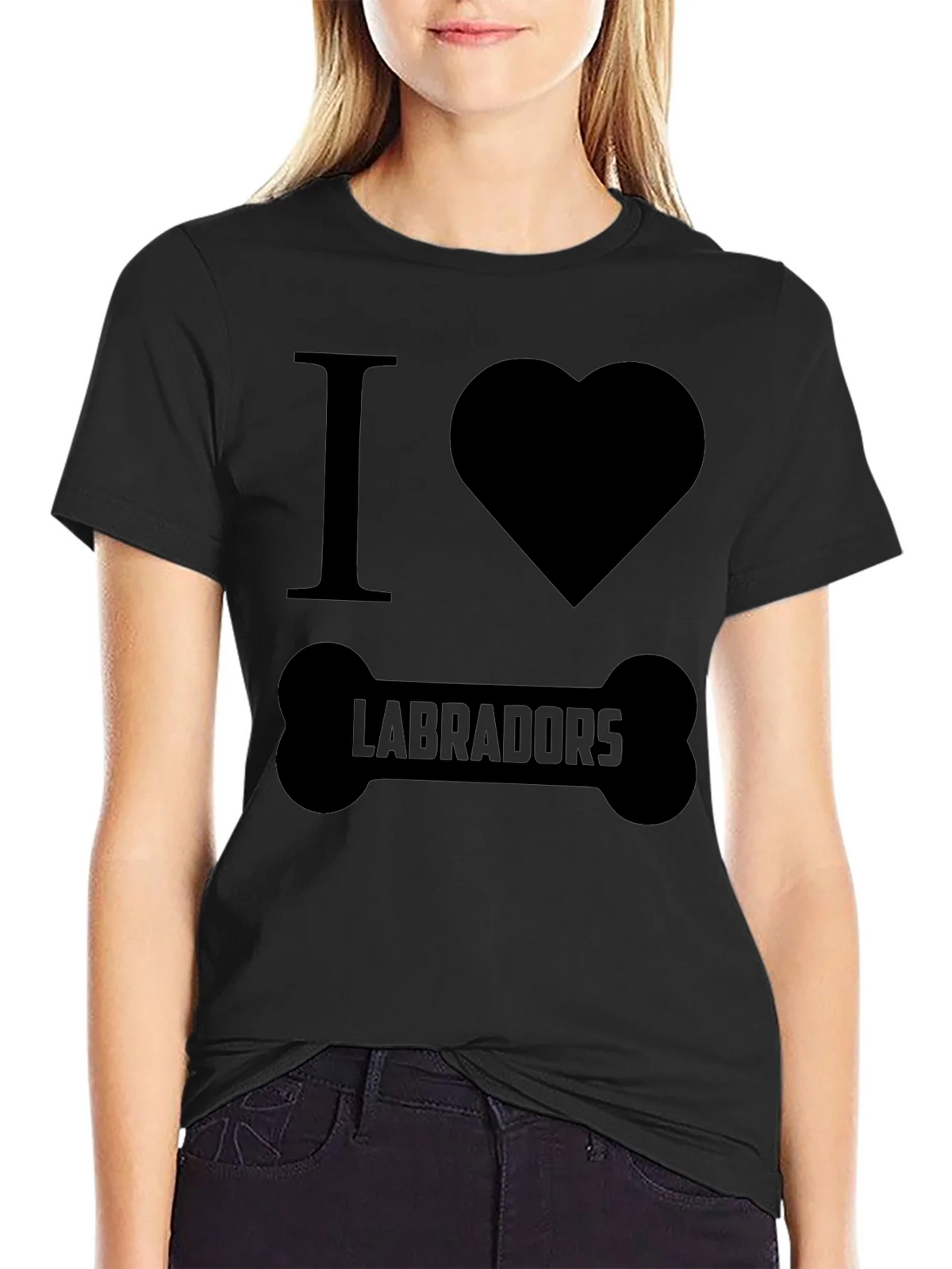 I Love Labradors Dog Bone T-Shirt product image 1