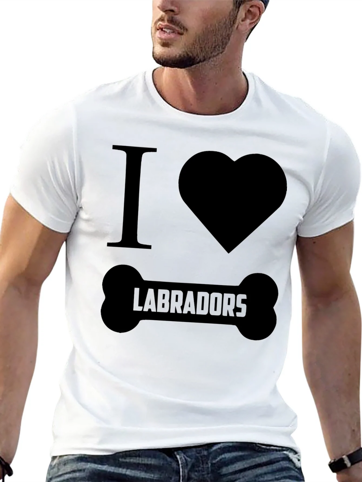 I Love Labradors Dog Bone T-Shirt product image 11