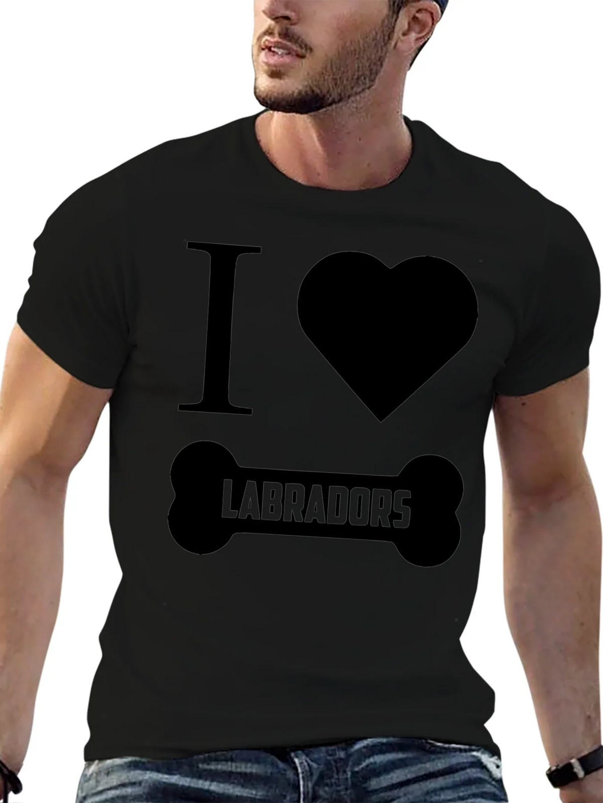 I Love Labradors Dog Bone T-Shirt product image 5
