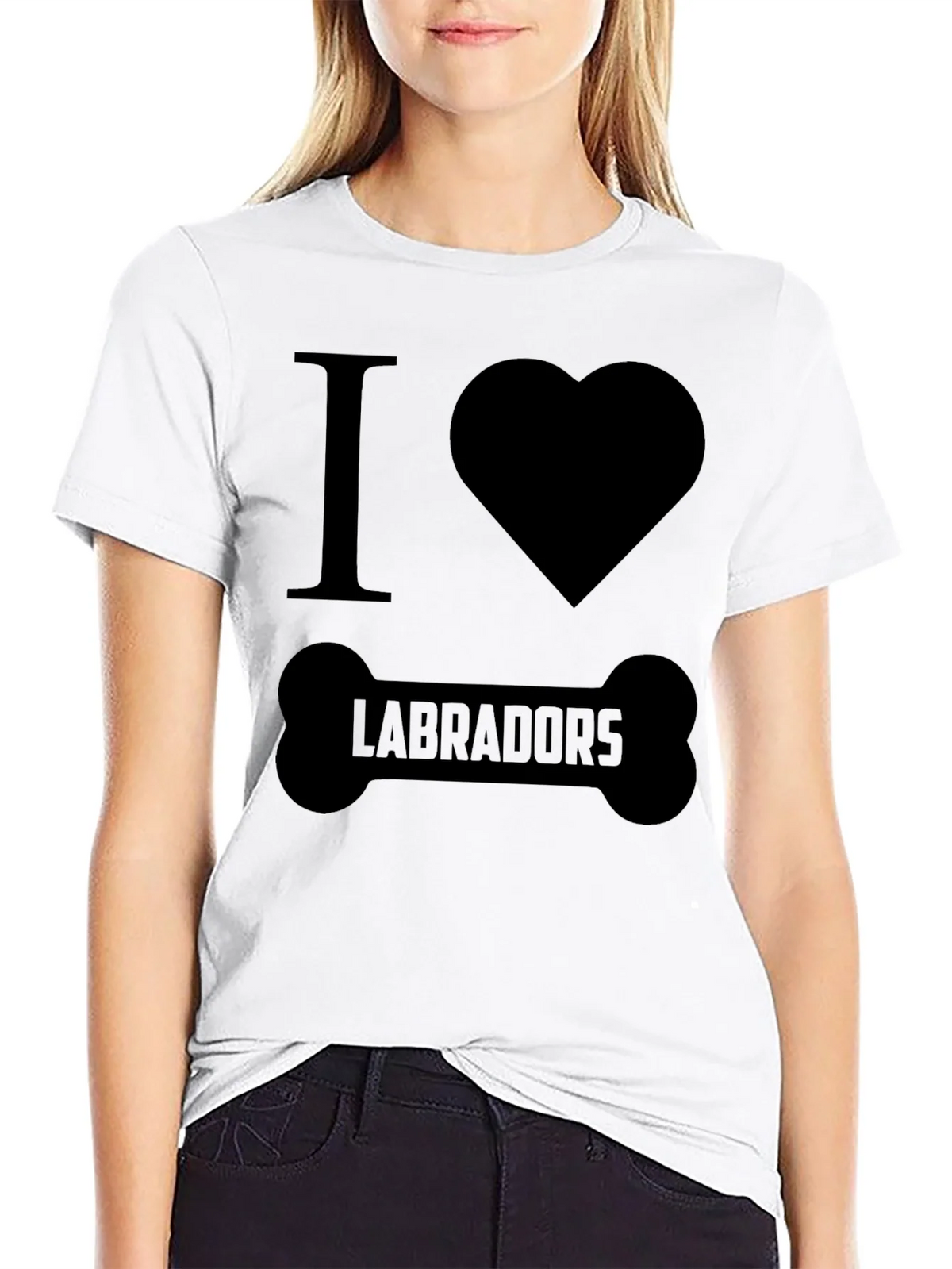 I Love Labradors Dog Bone T-Shirt product image 7