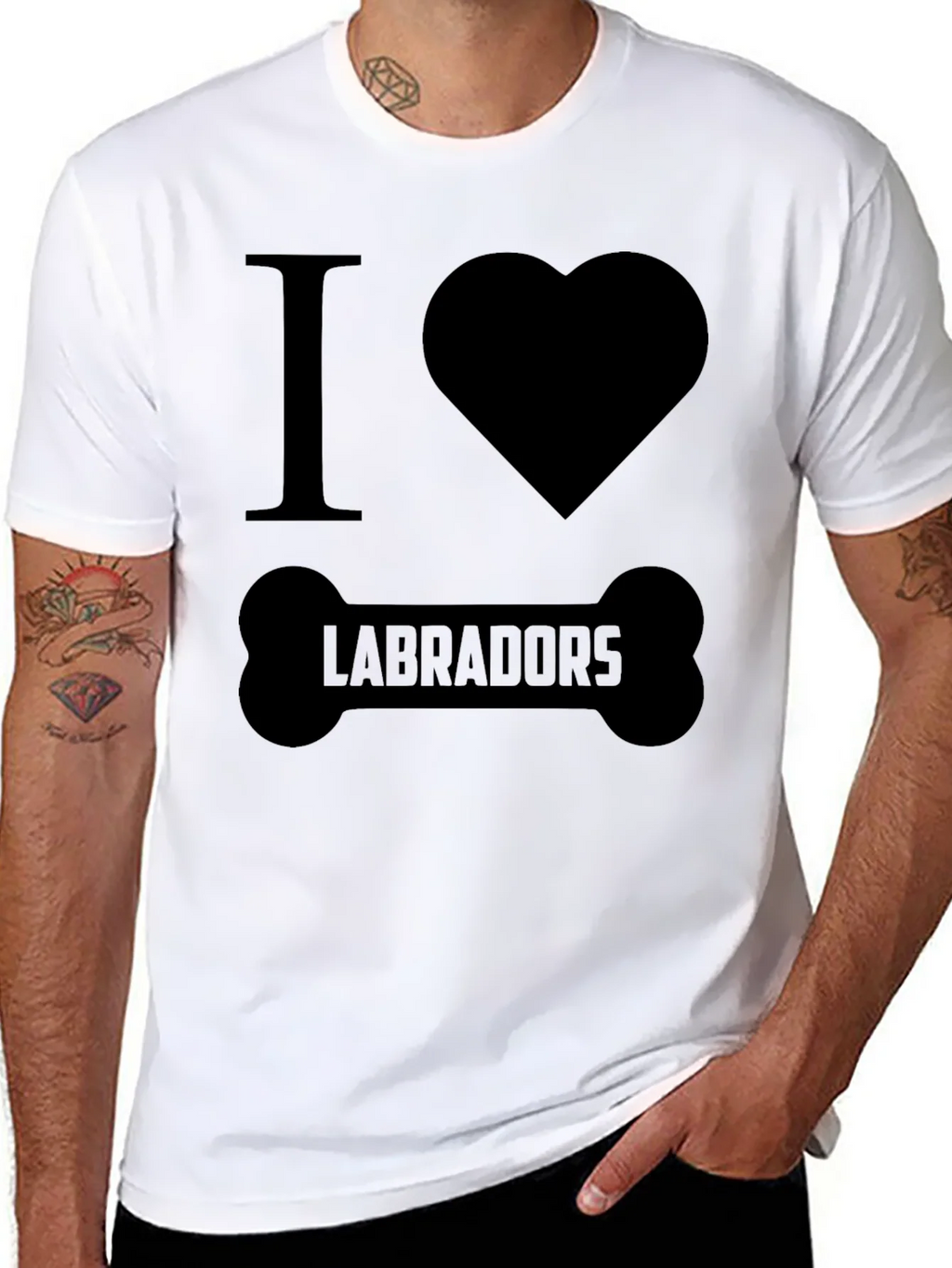 I Love Labradors Dog Bone T-Shirt product image 6