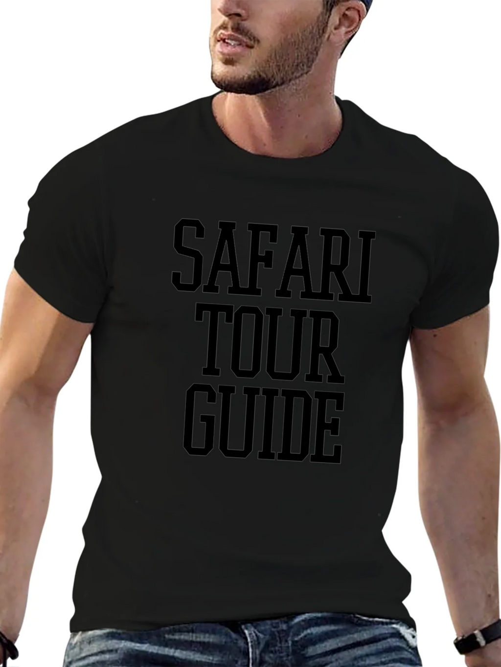 Safari Tour Guide T-Shirt - Black Graphic Tee product image 6
