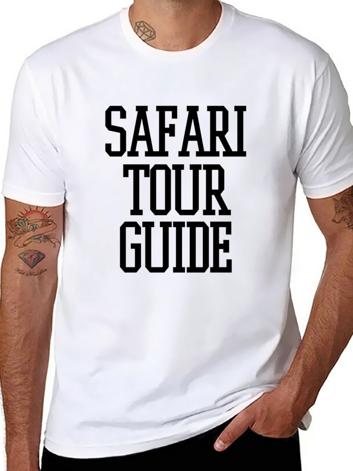 Safari Tour Guide T-Shirt - Black Graphic Tee product image 7