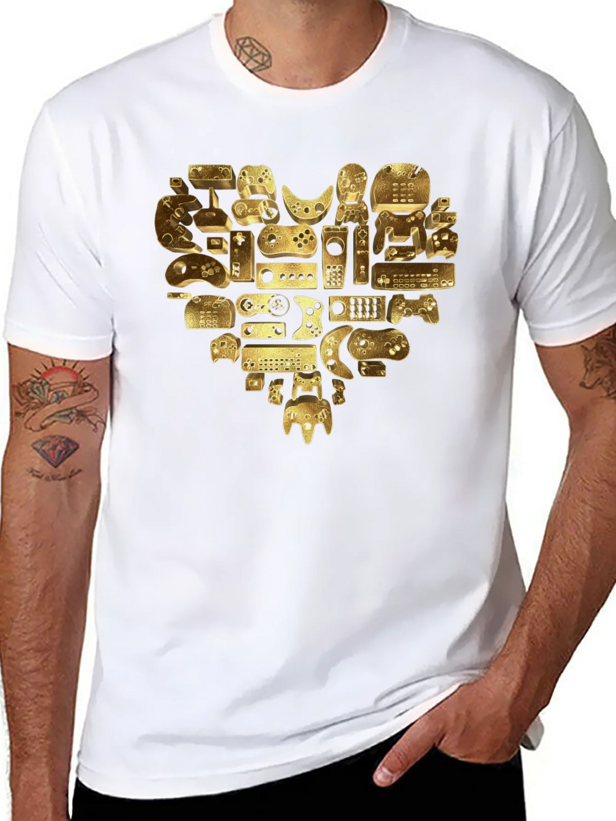 Gamer Heart T-Shirt - Golden Console Love Tee product image 7