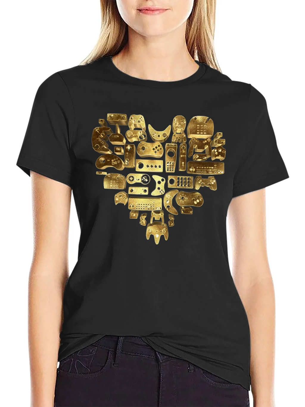 Gamer Heart T-Shirt - Golden Console Love Tee product image 2