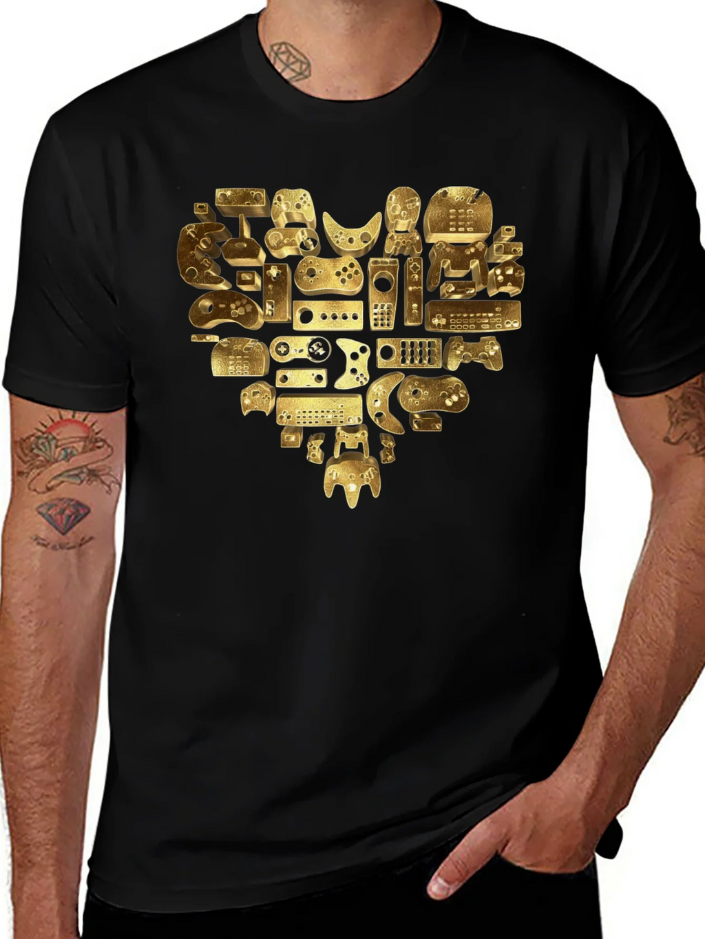 Gamer Heart T-Shirt - Golden Console Love Tee product image 1