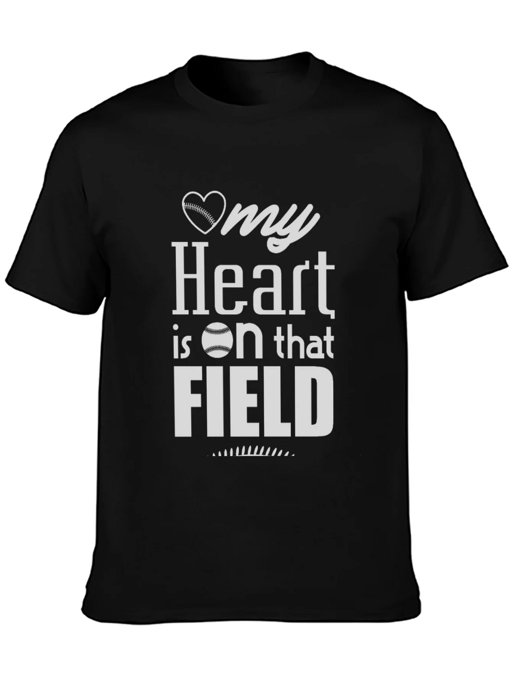 My Heart is on that Field Baseball T-Shirt product image 3