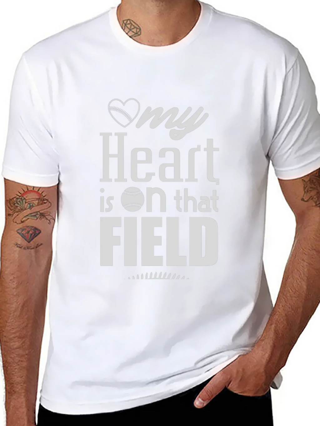 My Heart is on that Field Baseball T-Shirt product image 7
