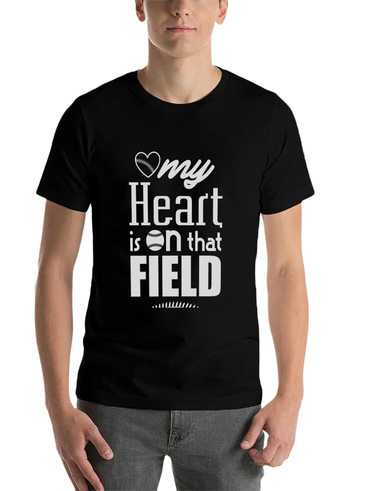 My Heart is on that Field Baseball T-Shirt product image 4