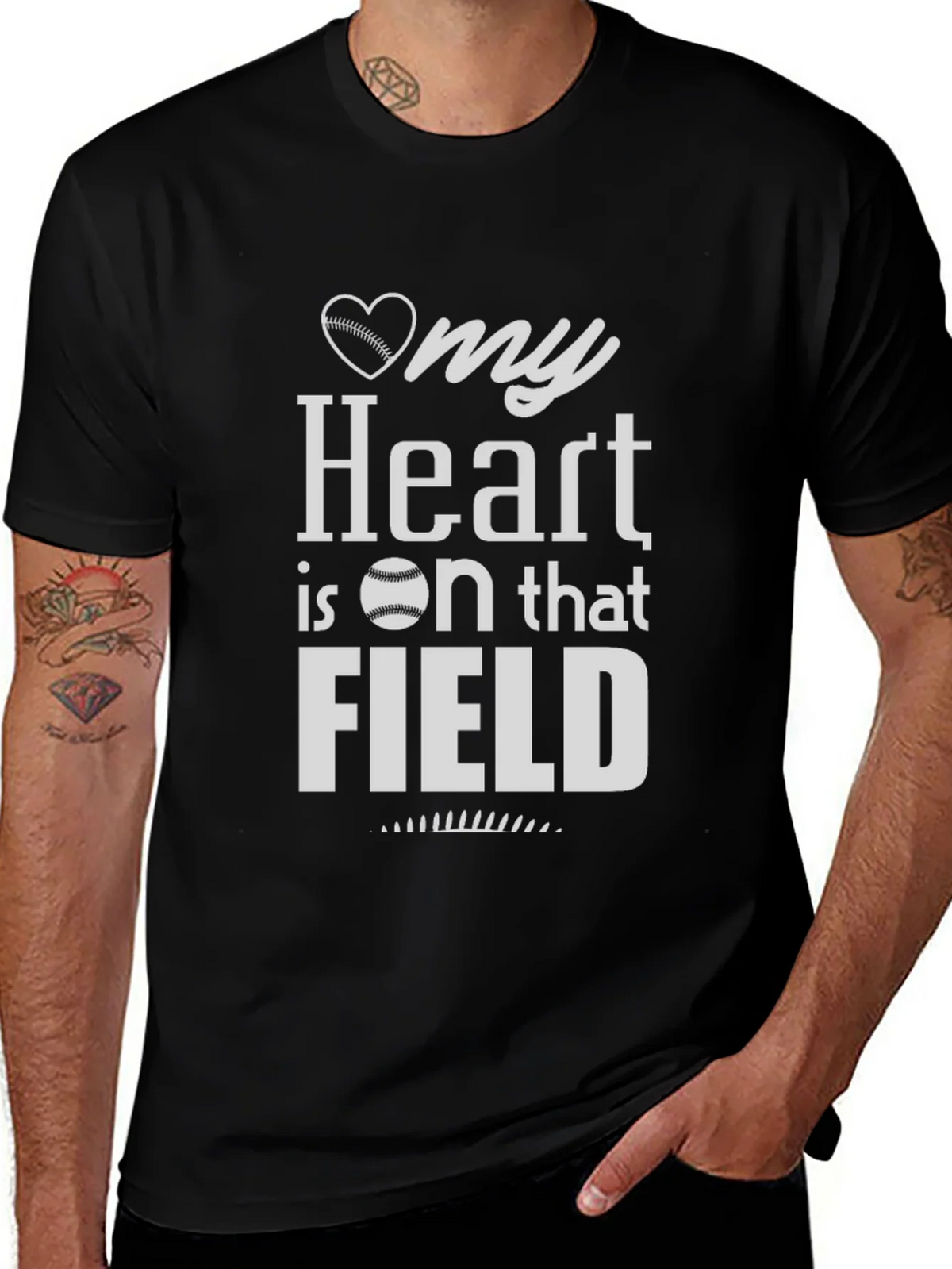 My Heart is on that Field Baseball T-Shirt product image 1