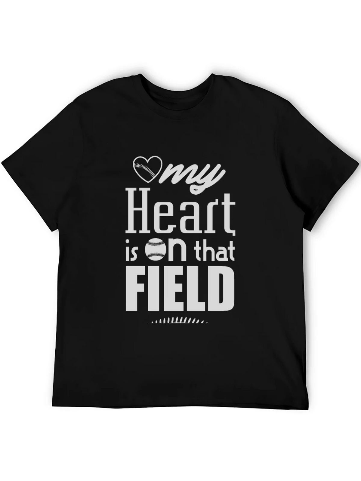 My Heart is on that Field Baseball T-Shirt product image 5