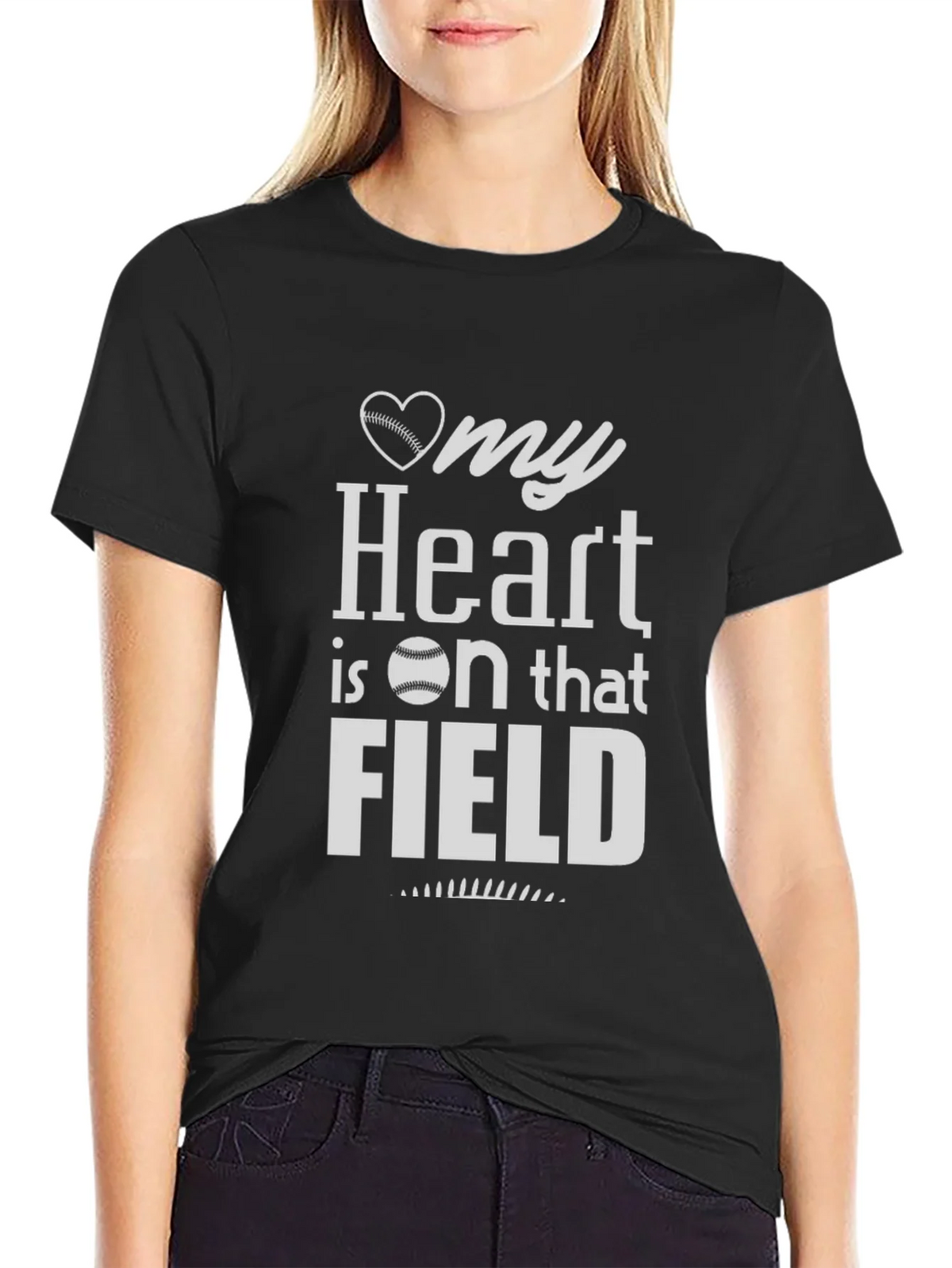 My Heart is on that Field Baseball T-Shirt product image 2