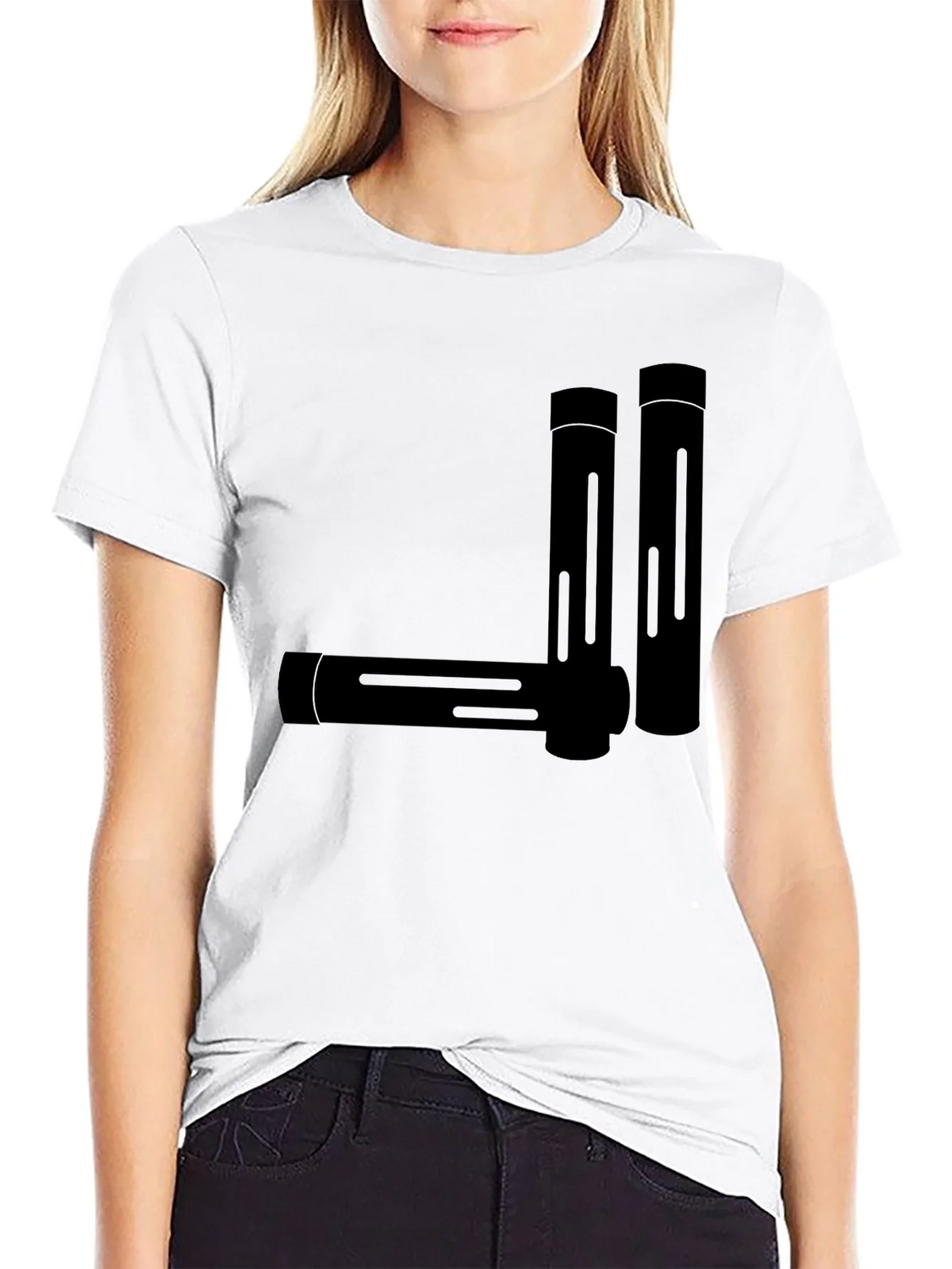 Minimalist Geometric Tubes Black T-Shirt product image 6