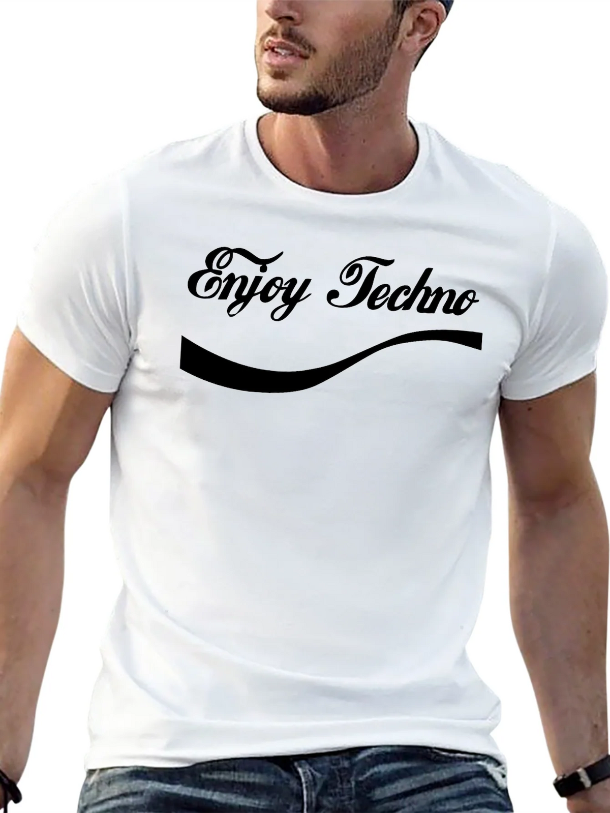 Enjoy Techno Black T-Shirt - Music Lover Tee product image 11
