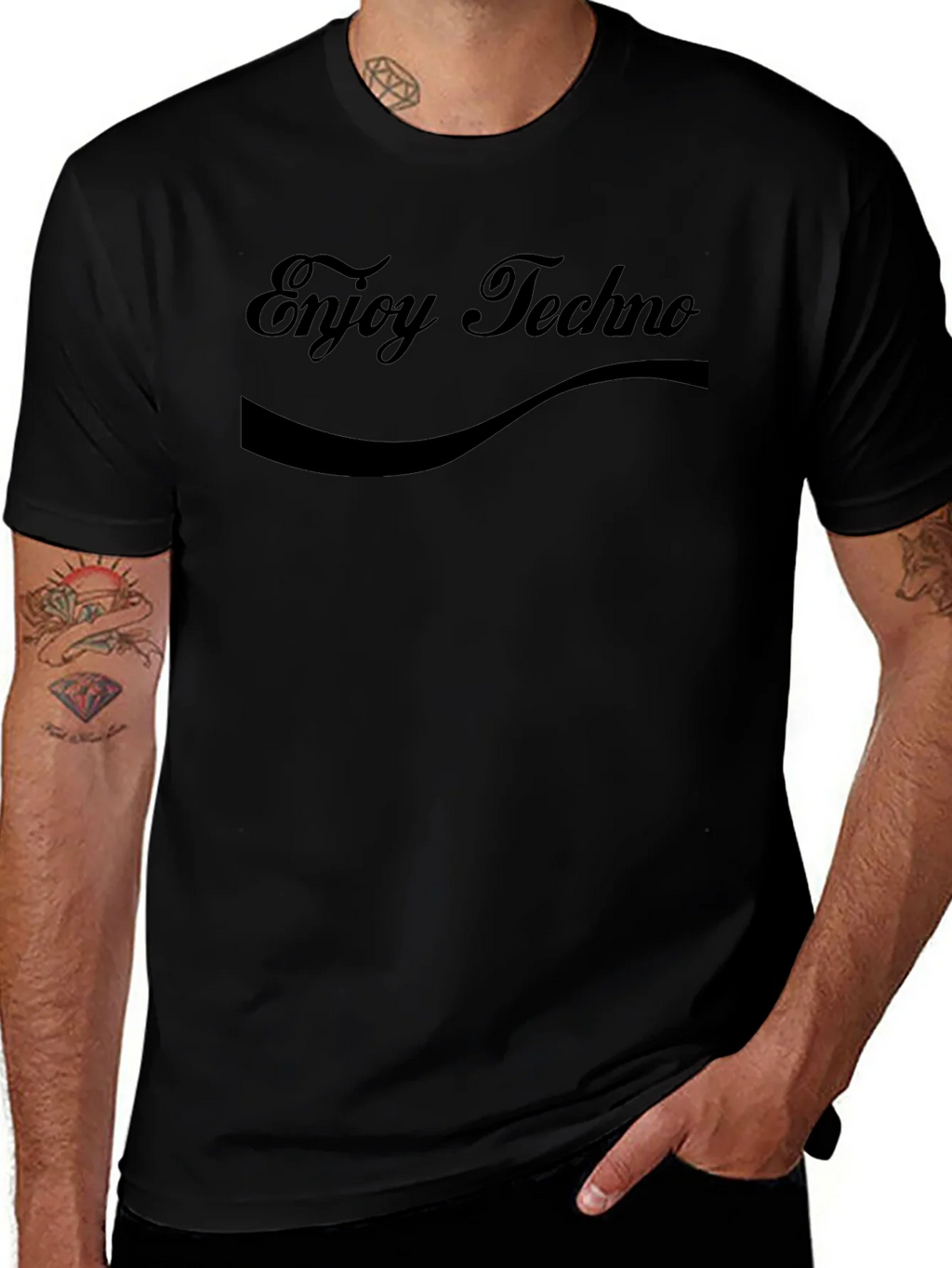 Enjoy Techno Black T-Shirt - Music Lover Tee product image 1