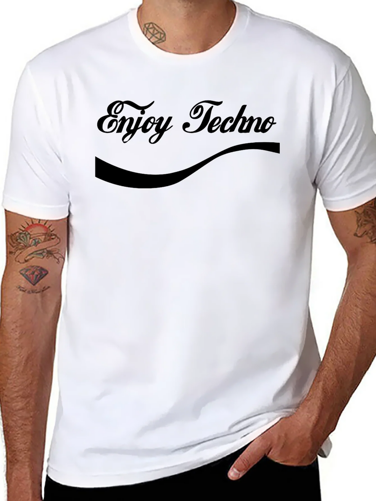 Enjoy Techno Black T-Shirt - Music Lover Tee product image 6